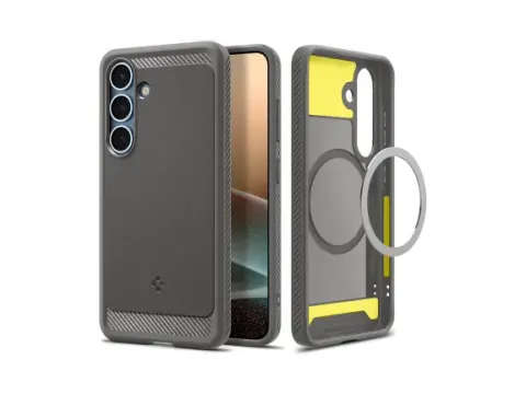 Rugged Armor MagFit Samsung Galaxy S25 Hoesje Marmer Grijs