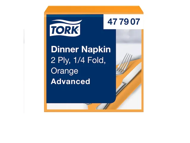 Tork 477907 Dinnerservet 39x39cm 2-laags 1/4 vouw 12x150st Oranje