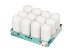 Kaars Stomp 6 x 12 cm Wit 3 3u tray 12 stuks