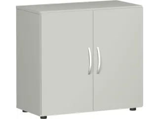 kantoorkast met openslaande deuren HxBxD 752x800x420mm hout lichtgrijs - 1