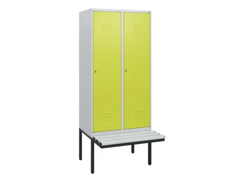 locker met bank,HxBxD 1950x800x815mm,2vak,vak B 400mm,cil.-slot