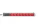 1U aluminium PDU kastmontage 8x rode CEE 7/7 10A stekker 250VAC 50/60H