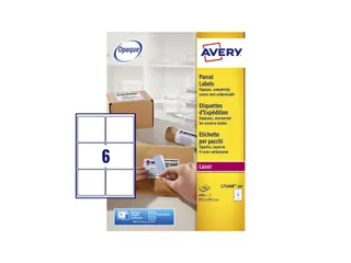 Etiket Avery L7166B-100 99.1x93.1mm blockout 600 stuks - 1