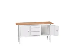 werkbank,HxBxD 830-930x1750x600mm,multiplexblad,uitrusting: 3laden