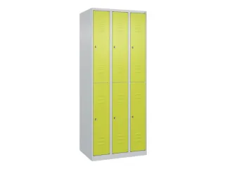 dubbeldekse locker,HxBxD 1850x750x500mm,3x2vak.,vak B 250mm,cil.-slot - 1