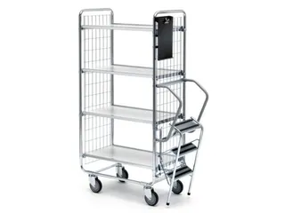 ladderwagen,draagverm. 200kg,4etage(s),laadvl. LxB 750x425mm,houtetage - 1