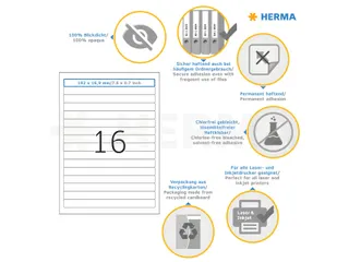 Herma 5118 Rugetiket 192x16,9mm Wit permanent klevend 400 stuks - 4