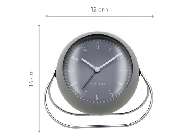 Wekker NeXtime Bubble alarm clock 11x8cm grijs metaal
