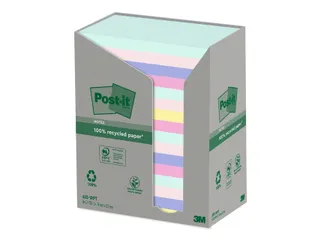 Memoblok 3M Post-it 655 76x127mm recycled rainbow pastel 16 Stuks - 1