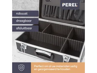 Aluminium Gereedschapskoffer 455x330x152mm 22,8L Grijs/Zwart - 4