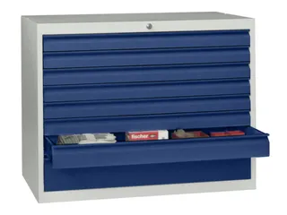 ladekast HxBxD 800x715x600mm 8laden slot RAL7035 front RAL5010 - 2