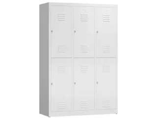 Dubbeldekse garderobekast 1800x1185x500mm 3x2vak 400mm RAL9003 - 1