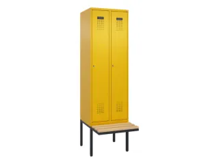 locker met bank,voor scheiding van kleding,HxBxD 2120x600x815mm,2vak - 2