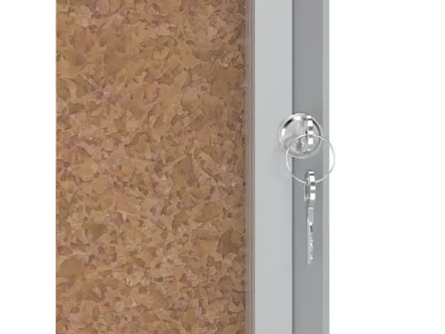 binnenvitrine met draaideur, kurk, ft 9 x A4