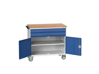 gereedschapswagen 980x1050x600mm multiplexblad 2 laden+Kast RAL5010 - 1