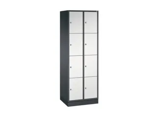lockerkast,RAL 7021/RAL 7035,HxBxD 1950x620x500mm,2x4vakken,cil.-slot - 2