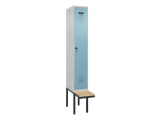 locker met bank,voor scheiding van kleding,HxBxD 2120x300x815mm,1vak - 2