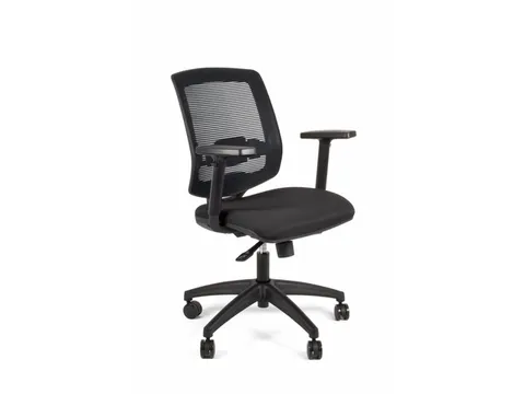 Bureaustoel EN1335 Linea New Malice 01 zwart/zwart met 1D armleuning