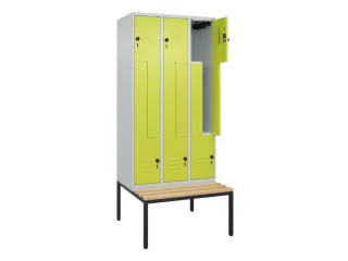 Z-garderobekast,HxBxD 2120x900x815mm,6vak,vak B 300mm,draaigrendel - 2