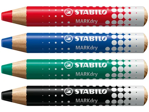 Whiteboardpotlood STABILO MARKdry 648/4 incl. slijper + microvezeldoek