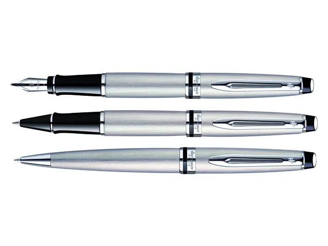 Stylo bille Waterman Expert acier inoxydable métallisé CT pointe moy