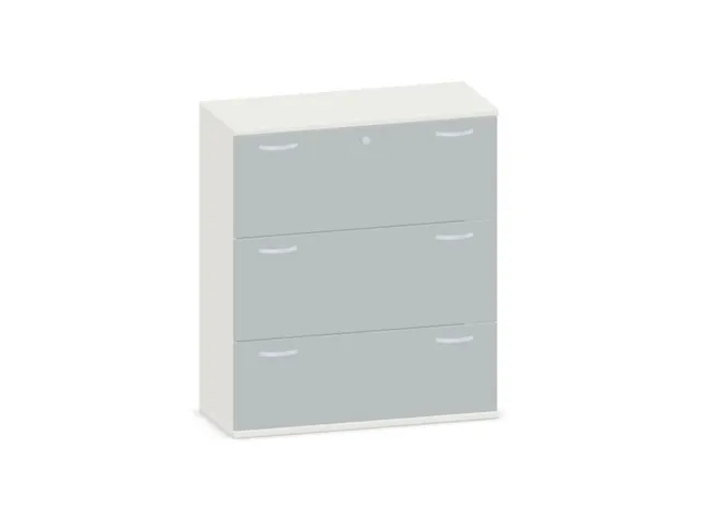 hangmappenkast 1150x1000x430mm 3hangmappenframes Wit + Lichtgrijs