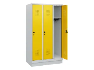 schoollocker,HxBxD 1630x900x500mm,3vak,vak B 300mm,draaigrendel,sokkel - 1