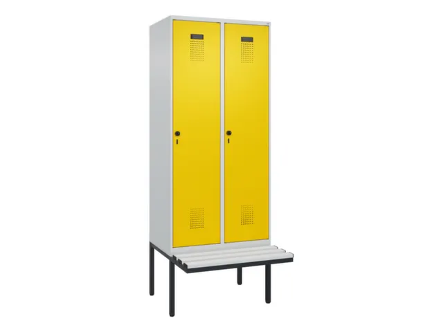 locker met bank,voor scheiding van kleding,HxBxD 2120x800x815mm,2vak