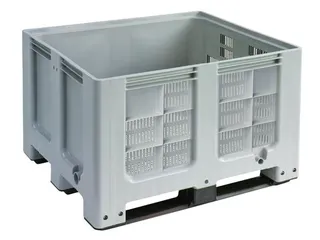Stapelcontainer Pe 760x1200x1000mm 610 liter gesleufd 3 Sledepoten - 1
