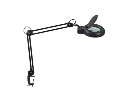Led-Loeplamp Arm L 2x 400mm 6500 Kelvin D 225mm Tafelklem Zwart