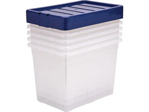 Opbergbox 64 Liter Plastic Transparant Blauw