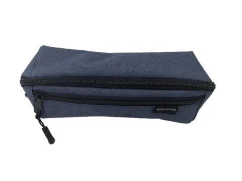 Trousse à crayons Econovo avec 2 fermeture à glissière bleu