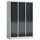 garderobekast 1800x1185x500mm 3vak klink sokkel romp RAL7035 RAL7016
