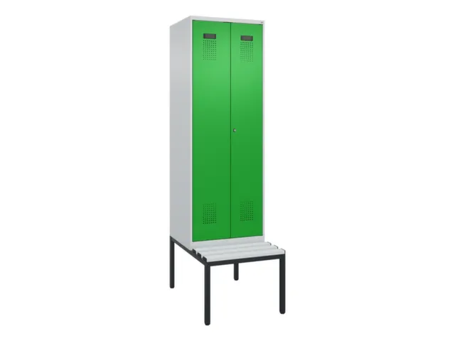 locker met bank,voor scheiding van kleding,HxBxD 2120x600x815mm,2vak