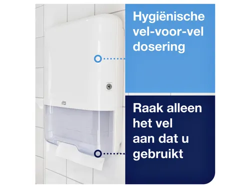 Tork 553000 H3 C-vouw en Z-vouw Handdoek Dispenser Elevation Wit