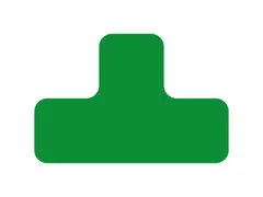 plaksymbool,T-vorm,markering HxB 100x150mm,PVC,groen