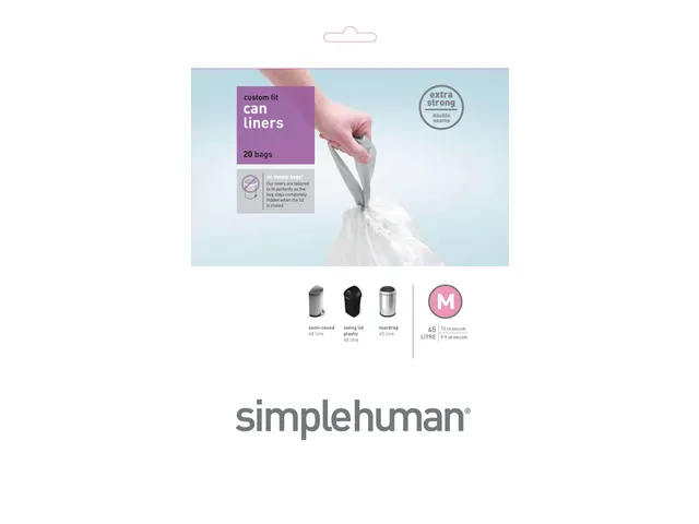 Afvalzakken 45 liter (M) wit, Simplehuman