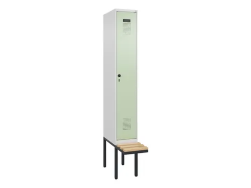 locker met bank,HxBxD 2120x300x815mm,1vak,vak B 300mm,draaigrendel