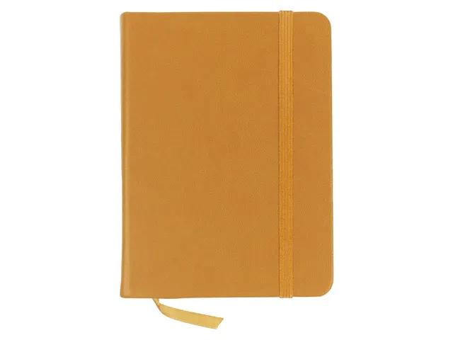 Carnet de croquis Kangaro A6 couverture rigide en PU jaune ocre avec 8