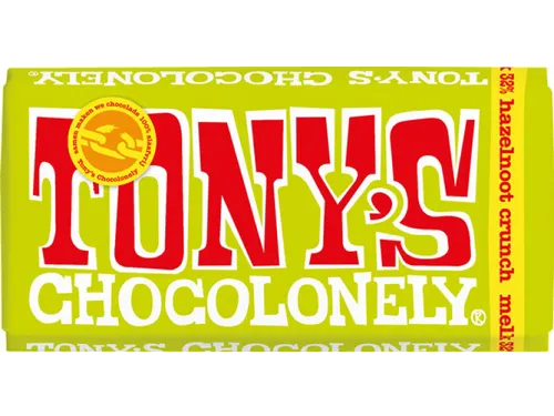 Chocolade Tony's Chocolonely Melk hazelnoot crunch 180gr
