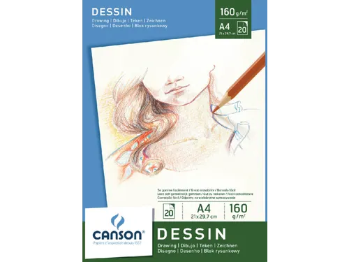 Tekenpapier Canson Graduate Drawing 30vel 160gr A4 helderwit