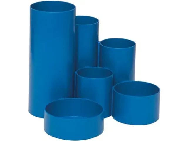 MAULtubo pennenbak 6 vaks Ø15x12,5cm Blauw 85% recycling