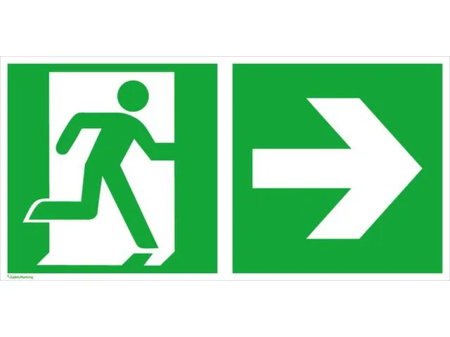 Panneau Sortie de secours Issue de secours à droite