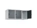 opzetkast,v. locker,3vak.,vak B 400mm,HxBxD 500x1200x500mm,vleugeldeur