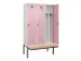 locker met bank,voor scheiding van kleding,HxBxD 2120x1200x815mm,3vak