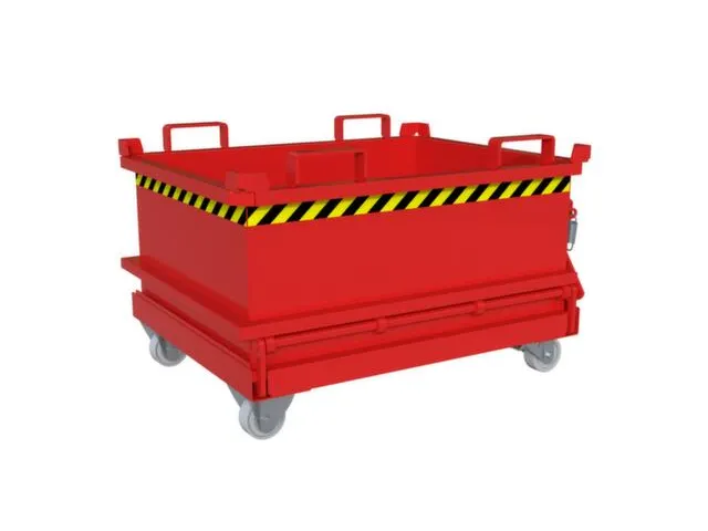 mini-benne à fond ouvrant,HxLxl 625x800x1000mm,0,24m³,fourreau,acier