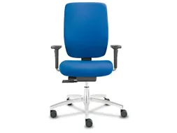 Bureaustoel,Synchroonmech.,Armleuningen Verst.,Zitting Stof Blauw