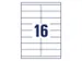 etiket Avery ILK 105x33,8mm 100 vel 16 etiketten per vel wit