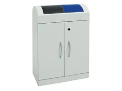 Afvalverzamelstation 2x45 Liter Romp Lichtgrijs Ral5010/ral7016