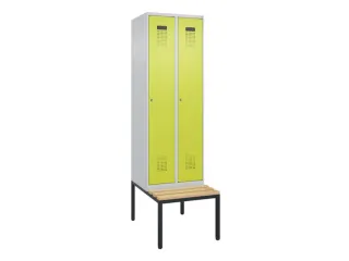 locker met bank,HxBxD 2120x600x815mm,2vak,vak B 300mm,cilinderslot - 2
